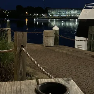 a dock at night