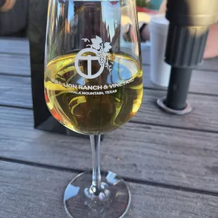 a glass of white wine