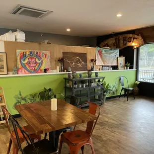 the interior of a coffee shop