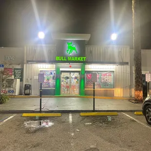 a car parked in front of a building