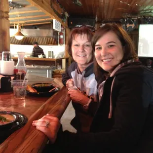 Enjoying drinks with some great potato soup, we got to watch em make fresh and simmer all day.
