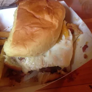 The Bandy burger with Swiss and an egg! So good...