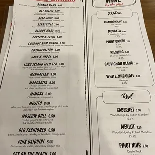 the menu