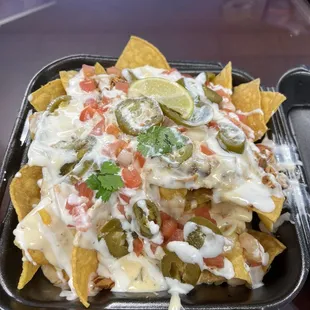 Small nachos with chicken