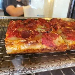 Slices in display case