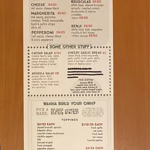 Current menu
