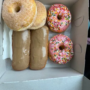 Sugar, sprinkled &amp; maple bars. Yum!!!