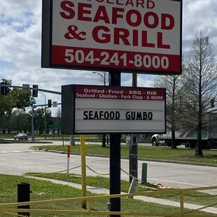 a sign for bullard seafood and grill