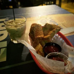 Red Snapper and Fries #fishnchips  Drink - Jenny Mae's Hot Chocolate (Don't let the look fool ya)