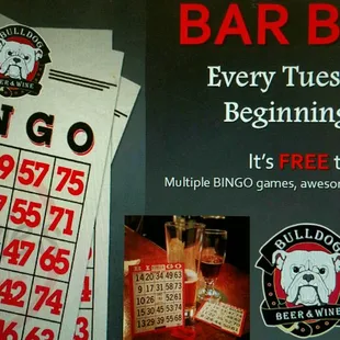 Bar Bingo every Tuesday night!