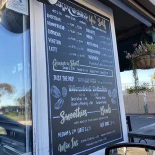 a menu outside of a restaurant