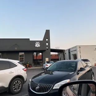 wo cars parked in a parking lot