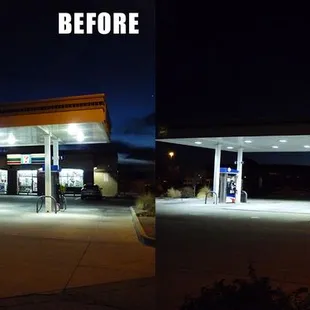 Before and After of LED lighting installation