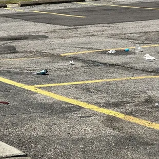 Dirty parking lot