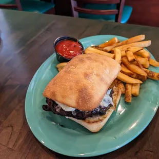 Burger with mushrooms