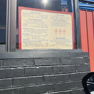 Menu. Drinks, desserts, shakes