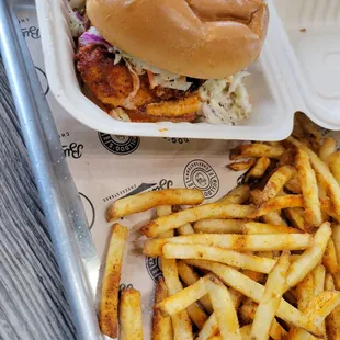 Chicken Sandy with Cajun fries