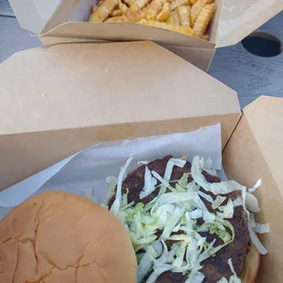 Bully burger and fries