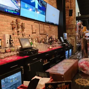 Bar area with taps