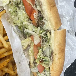 a sandwich and french fries