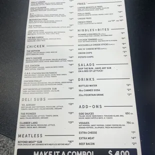 menu
