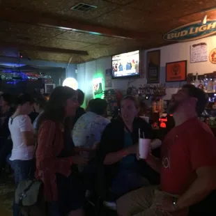People enjoying the bar