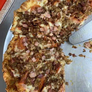 All the meats pizza