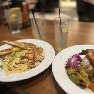 Cajun Alfredo and Sticky Honey Salmon