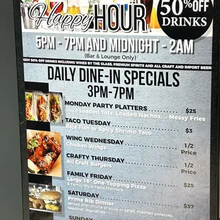 Happy Hour Menu!!!
