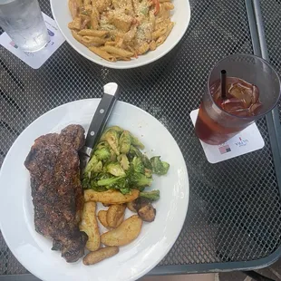 NY Strip and Cajun Pasta