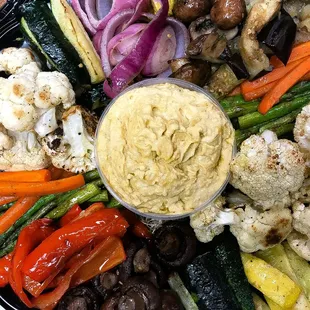 Roasted veg &amp; hummus platter for your next safe &amp; social gathering/office party!