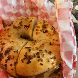 The Oriole on an Onion Bagel