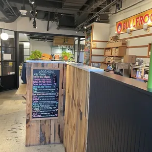 Walking inside to order my goodness.