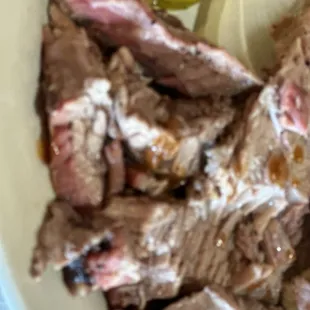 Sliced brisket plate