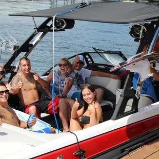 a group of people on a boat