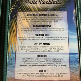 Drink menu