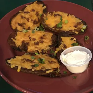Potato skins (on the crispy side)