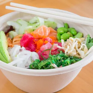 Fresh Tuna and Salmon Poke Bowl