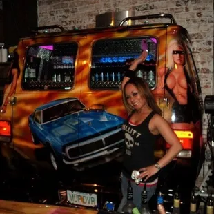 the airbrushed van fridge!