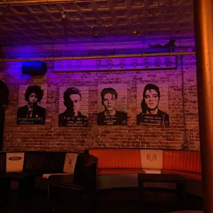 a group of men on the wall