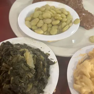 Homestyle steak &amp; gravy - turnip greens &amp; macaroni &amp; cheese