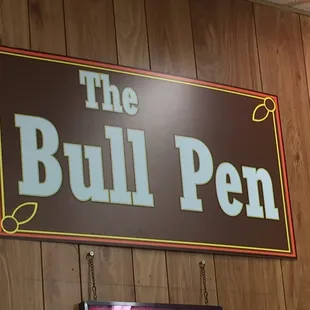 the sign for the bull pen