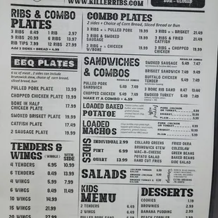 the menu