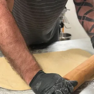 Making cinnamon rolls