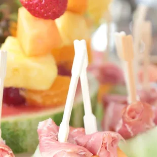 Fresh Fruit Skewers Prosciutto-Wrapped Melon Pops