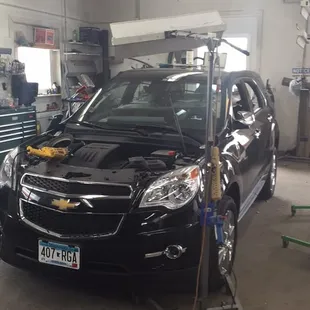 A very severely damaged vehicle, that gets repaired with no painting needed.  Customer was very pleased with the results and money saved.