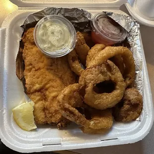 Fish and onion rings