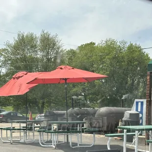 Three huge smokers going full blast