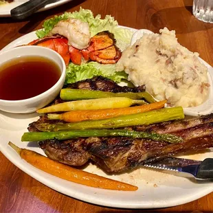 Ribeye and lobster tail