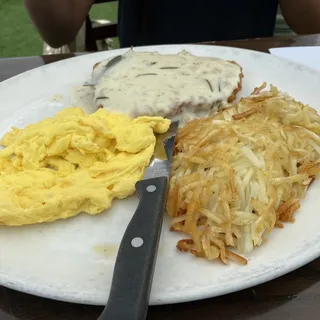 Country Fried Steak and Eggs